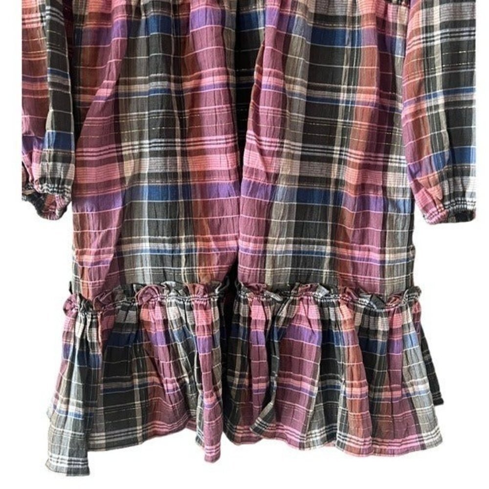 VERONICA BEARD Destiny Dress Plaid Ruffle Collar Size 4 NEW Demure Preppy - Picture 9 of 13